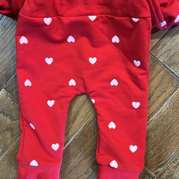 Baby Girl Red with Hearts Matching Set - Picture 4 of 4